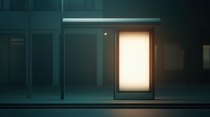 Modern bus stop with futuristic interface for public transportation design