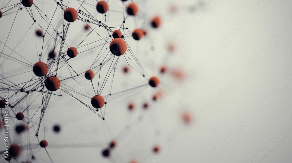 Poster abstract connection of nodes and lines in digital network concept