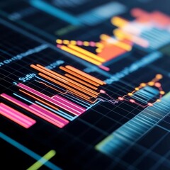 Industry-specific revenue trends displayed on detailed charts, digital growth chart, sector success