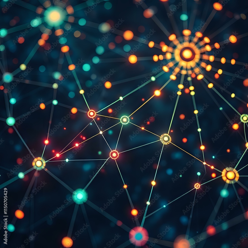 Poster interconnected data web visualization