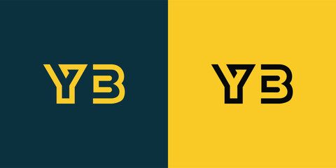 YB abstract  minimalist letters Logo Monogram. It is a minimalist logo, this logo is made by combining two letters