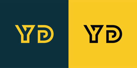 YD abstract  minimalist letters Logo Monogram. It is a minimalist logo, this logo is made by combining two letters