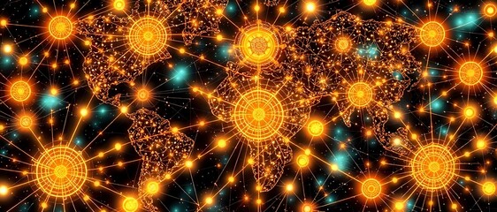 Art Nouveau Quantum Internet Traffic