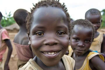 Portrait of a smiling African boy in Namibia