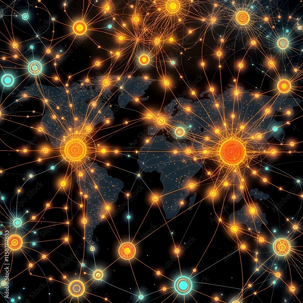 Poster interconnected quantum internet traffic patterns