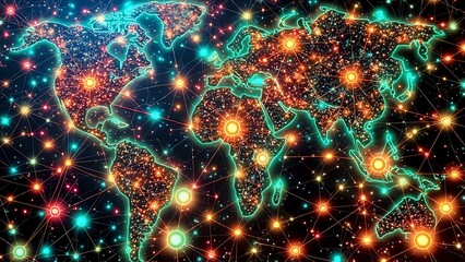 Galactic Nations: A Cosmic Mosaic - Adobe Stock Photo