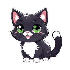 cute cat stricker  vector with a white background