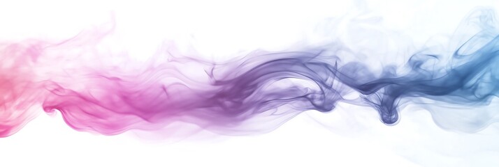 A dynamic wave of colorful smoke drifting gracefully across a bright background.