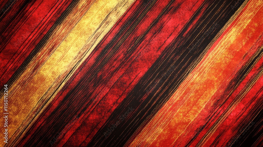 Aufkleber abstract red and gold striped pattern with textured background