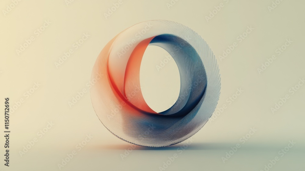 Poster abstract 3d shape with gradient colors and smooth curves