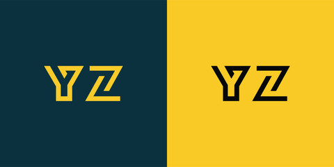 YZ abstract  minimalist letters Logo Monogram. It is a minimalist logo, this logo is made by combining two letters