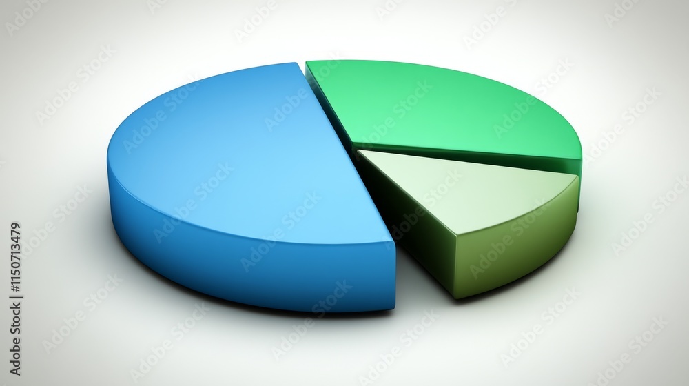 Aufkleber 3d rendered pie chart in vibrant colors for data visualization