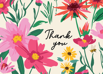 Vector floral design. Template for card, poster, flyer, cover, home decor and other