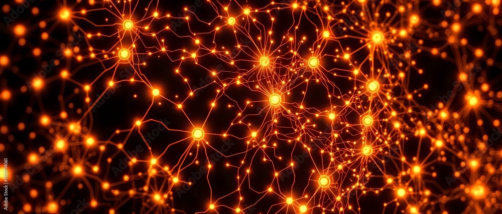Poster neon circuit abstract data visualization