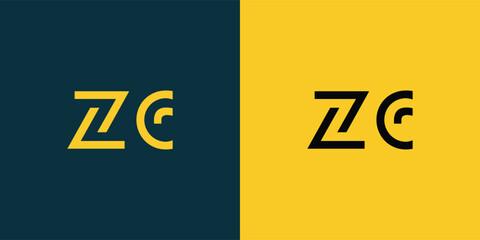 ZC abstract  minimalist letters Logo Monogram. It is a minimalist logo, this logo is made by combining two letters