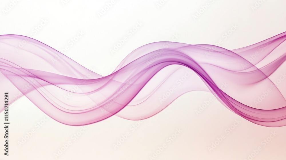 Aufkleber Abstract Pink Waves Flowing Smoothly Across a Soft Background