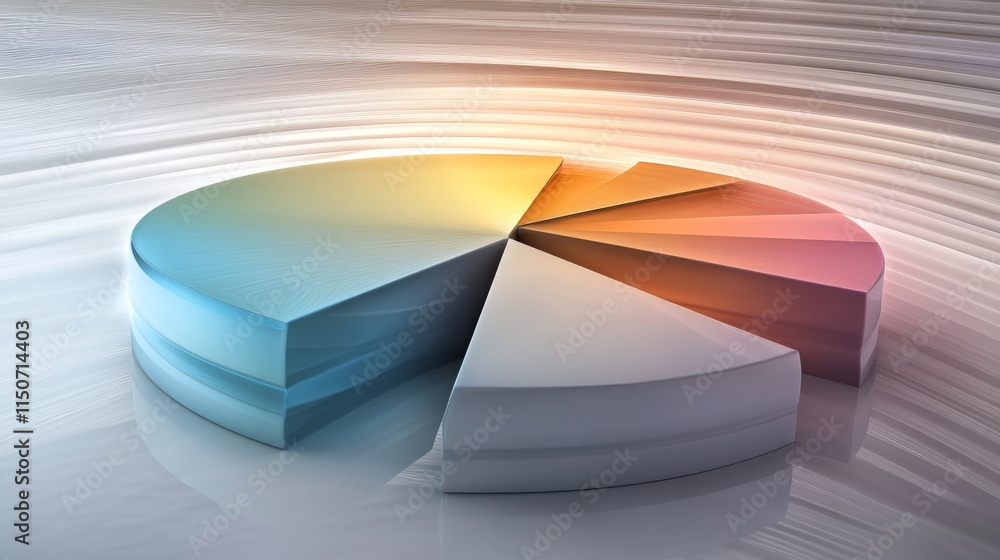 Leinwandbilder colorful abstract pie chart with soft gradient background design