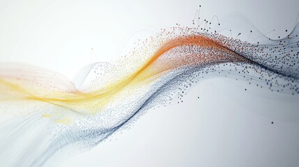 Obraz premium Colorful Flowing Wave Abstract Illustration with Dots and Lines