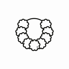 flowers necklace icon sign vector
