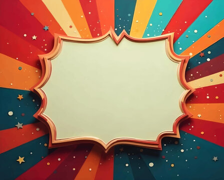 vintage background with frame, Vintage grunge star background, 50s Mid Century Modern Pattern, groovy background, yellow stars, star background, invitation template vector illustration