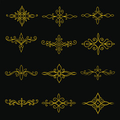 Discover a stunning collection of vintage decorative elements and ornaments in line art  format.