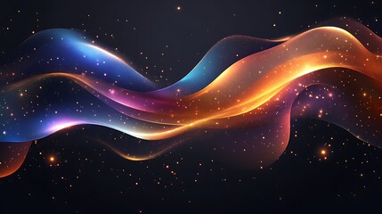 Obraz premium Abstract Cosmic Waves of Glowing Light and Stardust