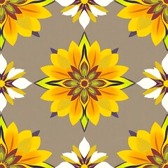 Obraz premium Vibrant Floral Mandala Seamless Pattern 