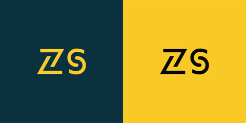 ZS abstract  minimalist letters Logo Monogram. It is a minimalist logo, this logo is made by combining two letters