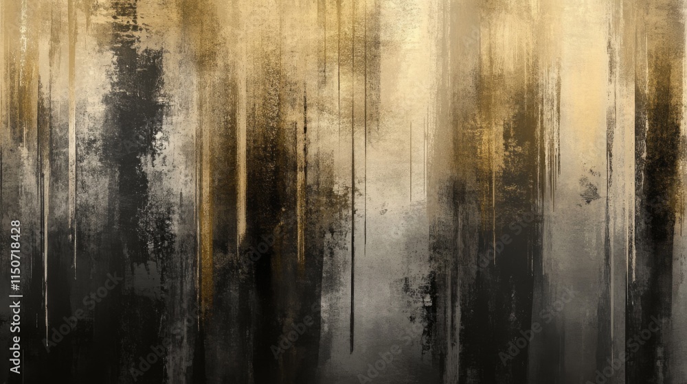 Poster abstract golden and black textured background with vertical lines