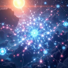 Obraz premium Cosmic Constellation: Stars & Planets in Deep Space