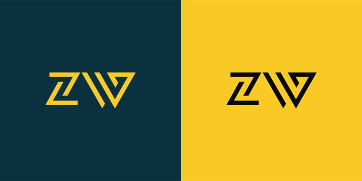 ZW abstract  minimalist letters Logo Monogram. It is a minimalist logo, this logo is made by combining two letters