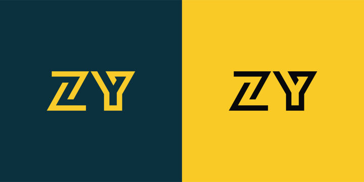 ZY abstract  minimalist letters Logo Monogram. It is a minimalist logo, this logo is made by combining two letters