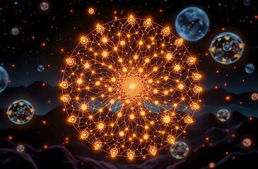 Ethereal Star Cluster in Cosmic Blue - No Humans or Man-Made Objects
