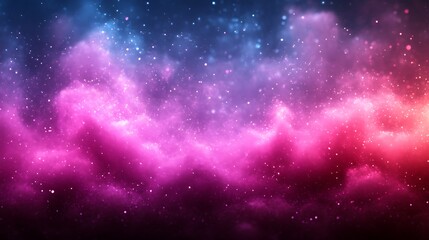 Fototapeta premium Abstract Cosmic Nebula Pink Blue Glitter Dust