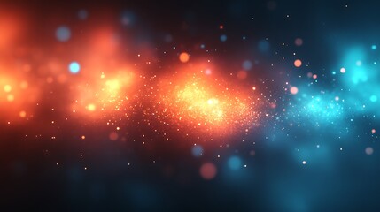 Obraz premium Abstract Orange And Blue Glowing Particle Background