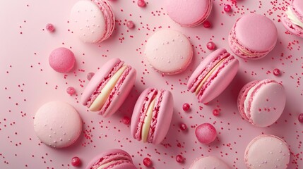 Colorful candy pieces scattered on a vibrant surface