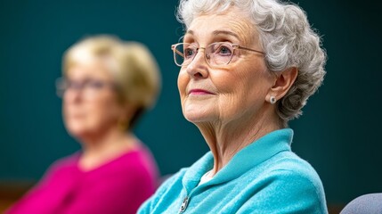 Senior center hosting a wellness seminar on fall prevention, comprehensive care, proactive safety