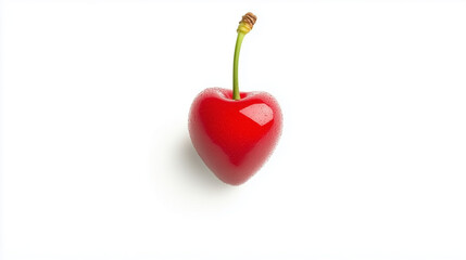 Red cherry isolated on a white background