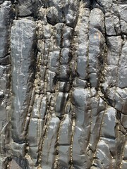 Rock background texture. Coastal rock formation.
