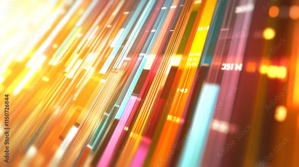 Aufkleber colorful abstract lines and bars in motion with light effects