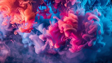 Obraz premium Dynamic clouds of pink and blue smoke