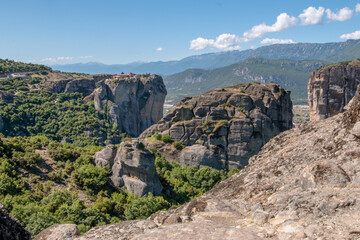 Views of the Meteora monasteries in Greece