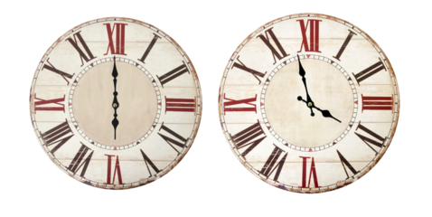 Vintage clocks closeup set