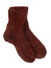 Knitted socks close up