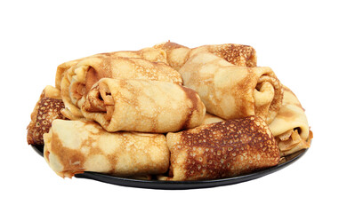 Pancakes on plate close up