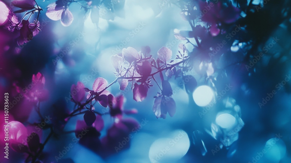Poster Ethereal Floral Background with Soft Colorful Bokeh Effect