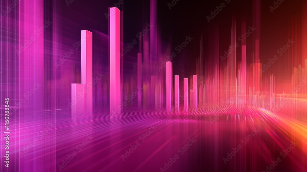 Poster abstract vibrant background with vertical shapes and light effects