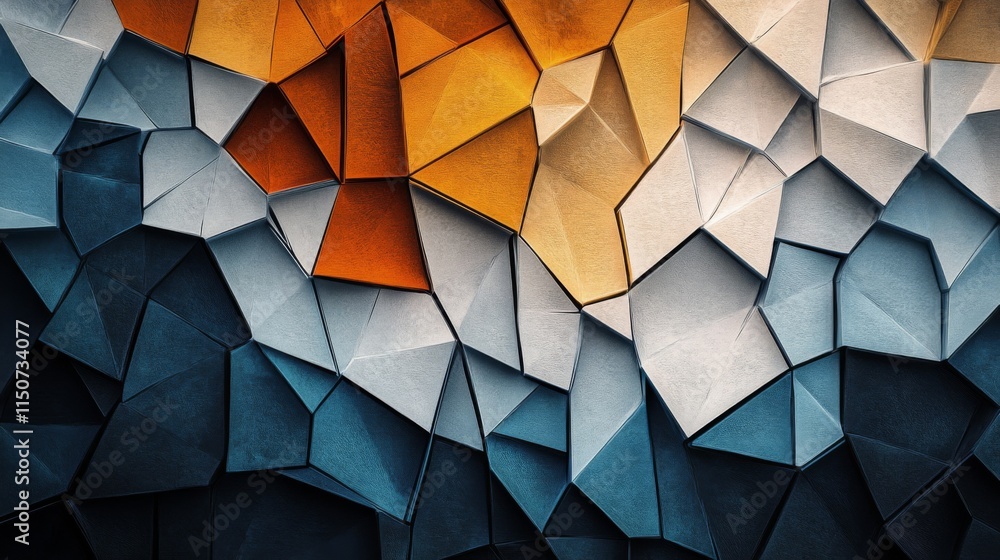 Poster colorful geometric abstract background with paper-like textures