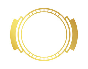 Golden art deco round frame