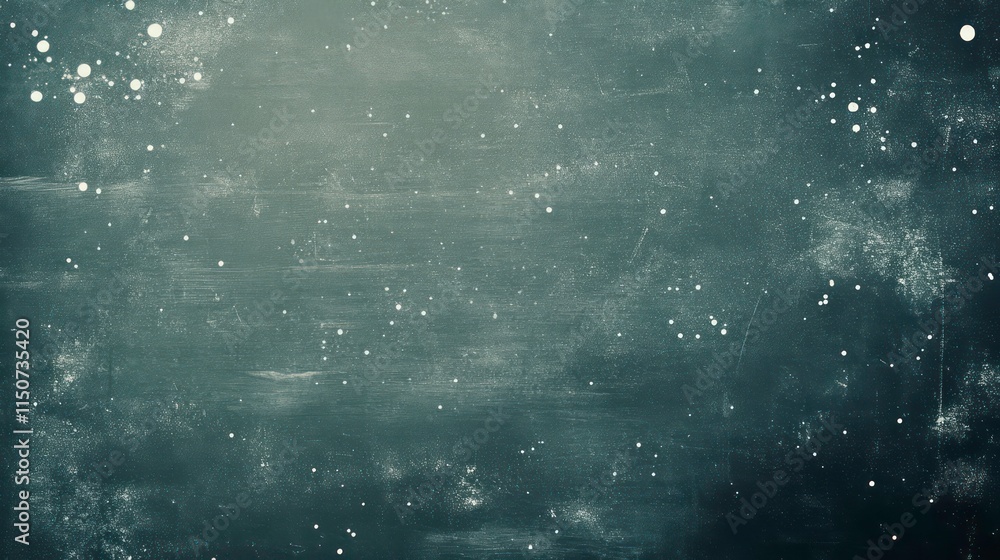 Poster dark teal textured background with subtle light speckles and grunge.
